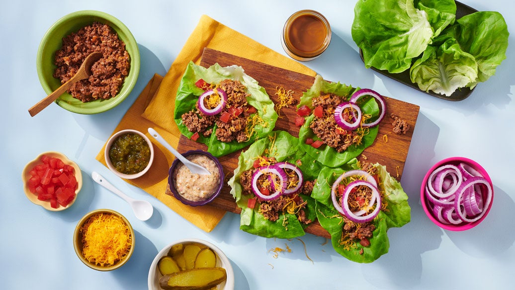 Wraps de laitue au bœuf et au fromage