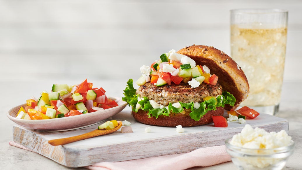 Burgers de dinde à la grecque