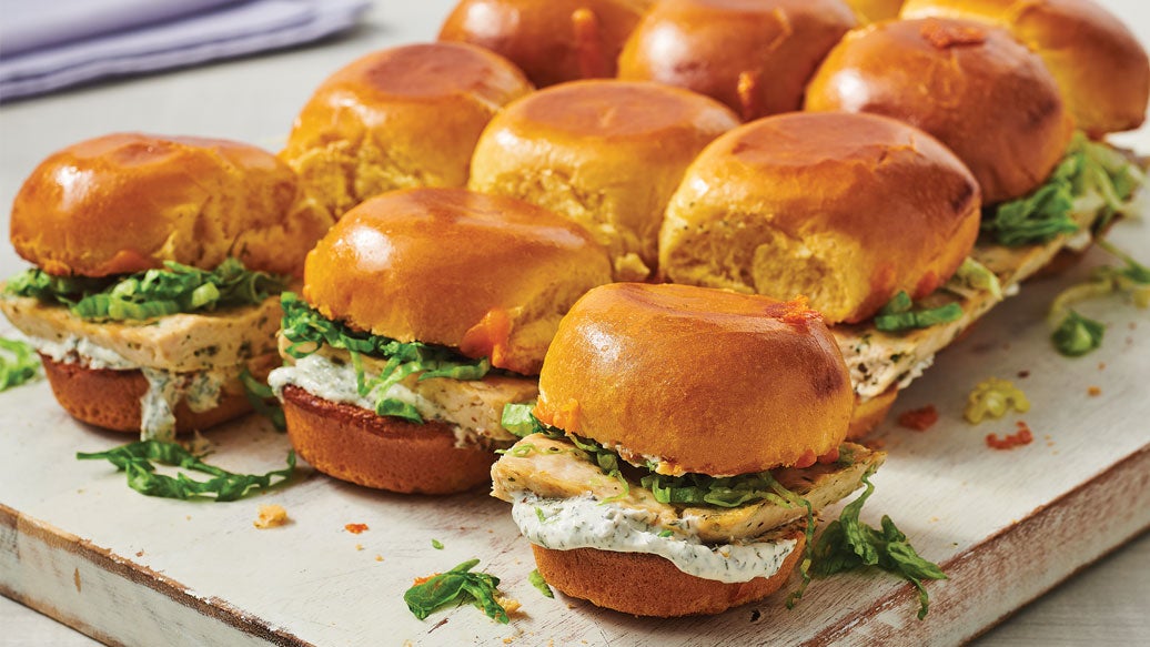 Mini burgers de poulet à l'aneth et au citron
