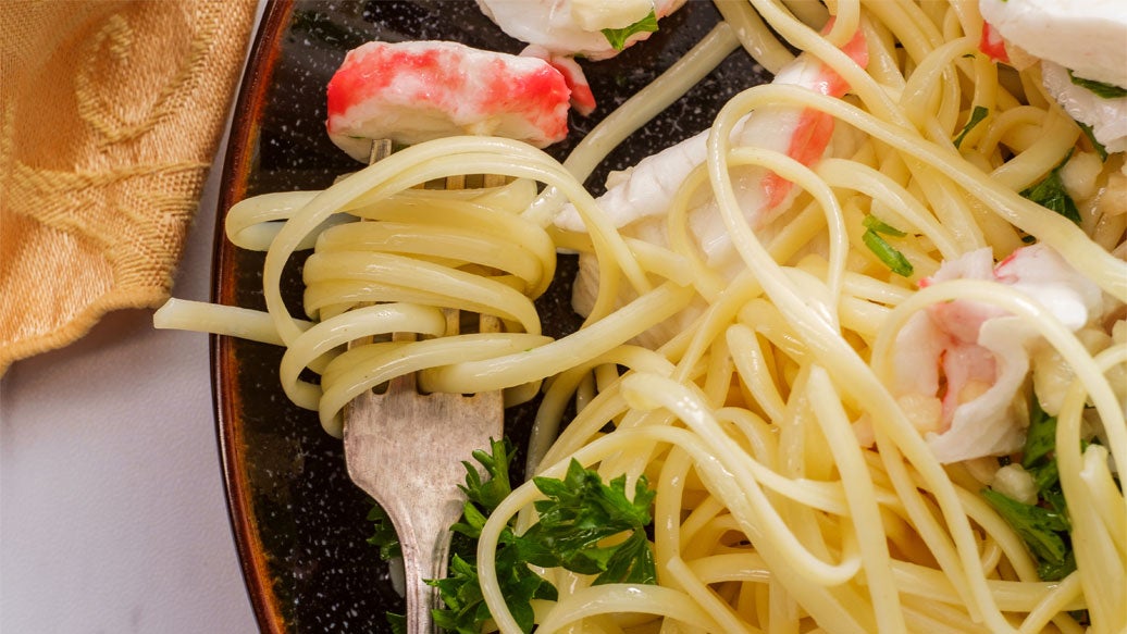 Pâtes au crabe, à l'aneth et au citron