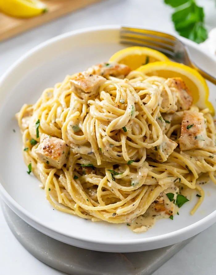 Pâtes express au poulet et au parmesan
