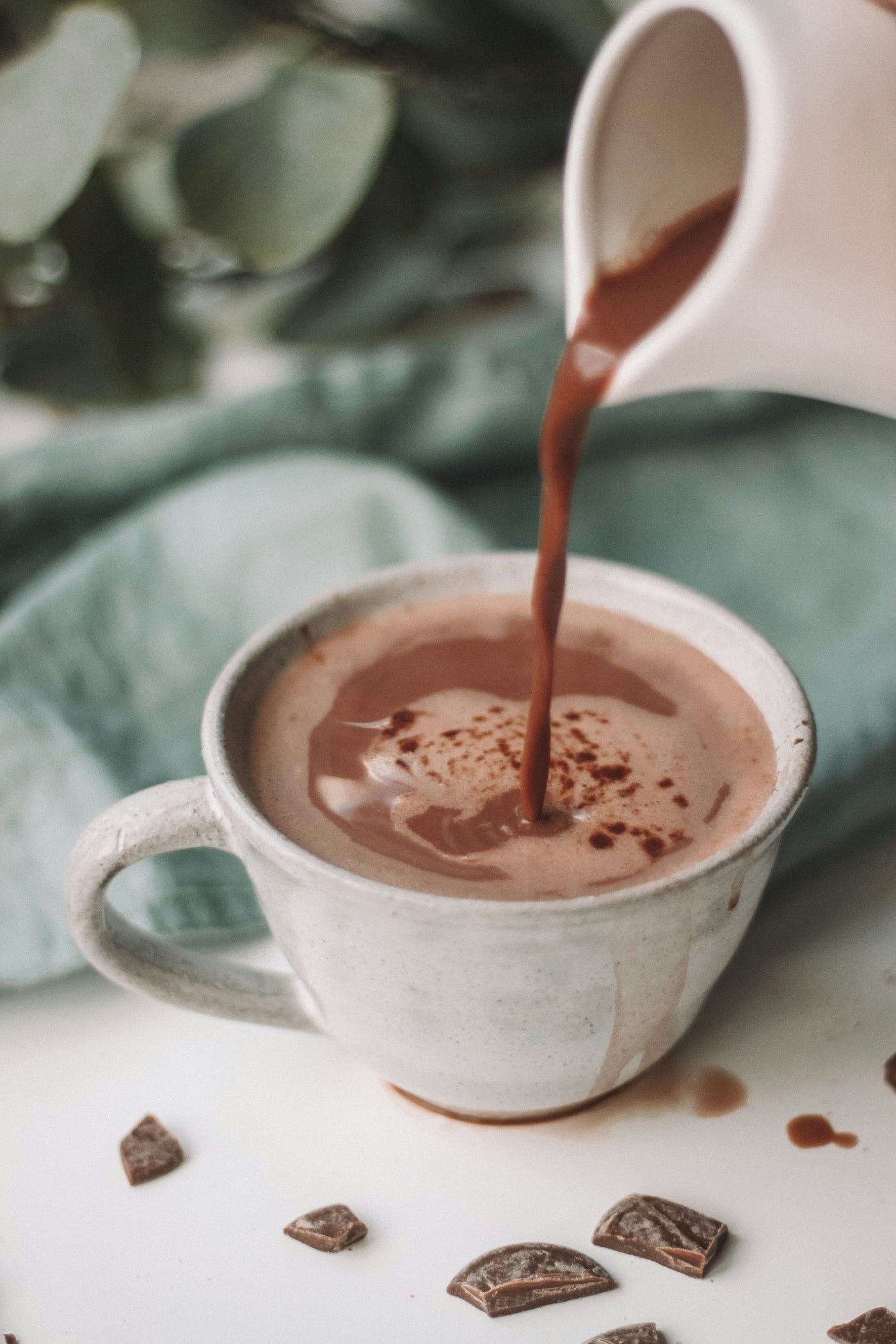 Chocolat chaud noir fondant