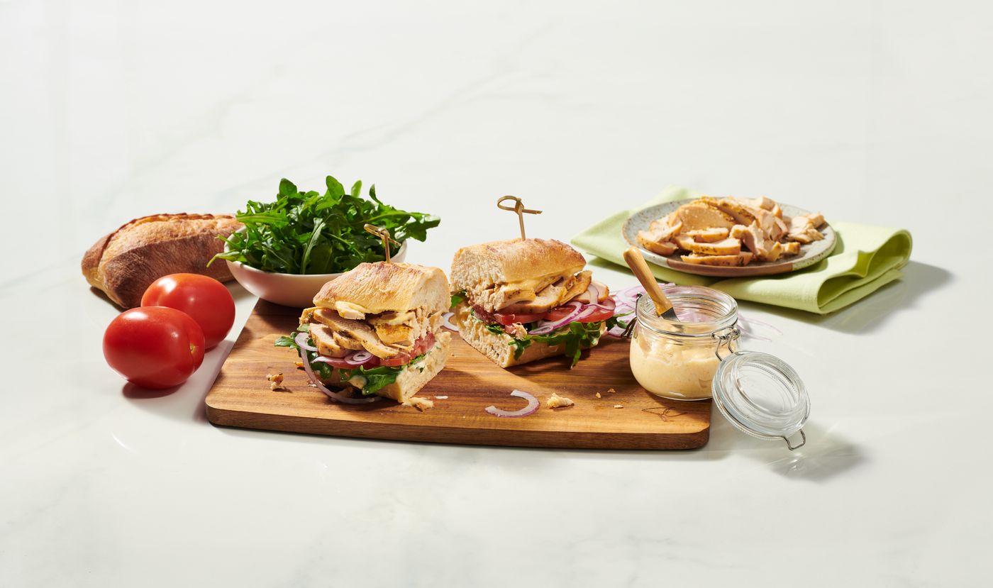 Sandwichs au poulet à l'ail et au citron