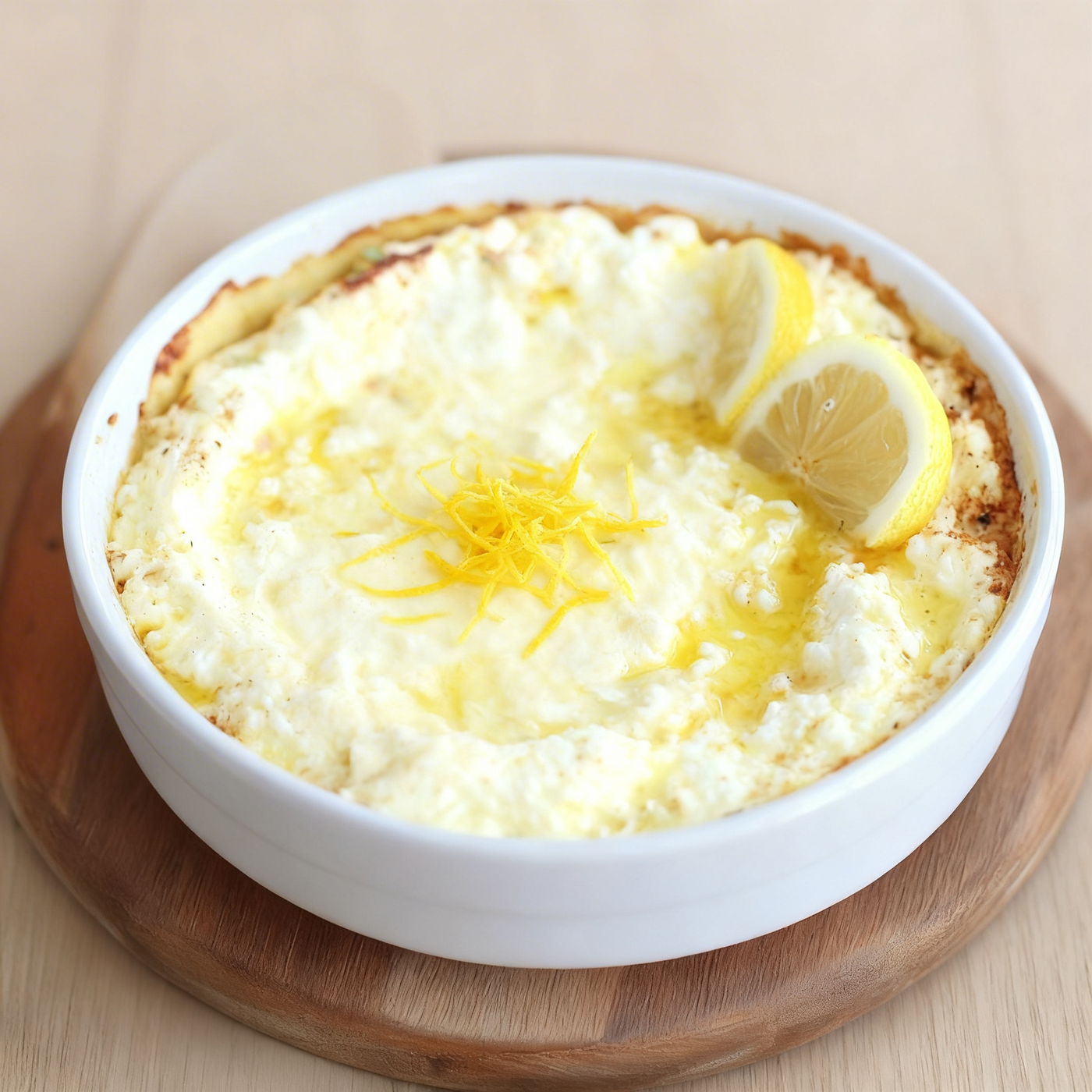Ricotta rôtie à l'ail et au citron