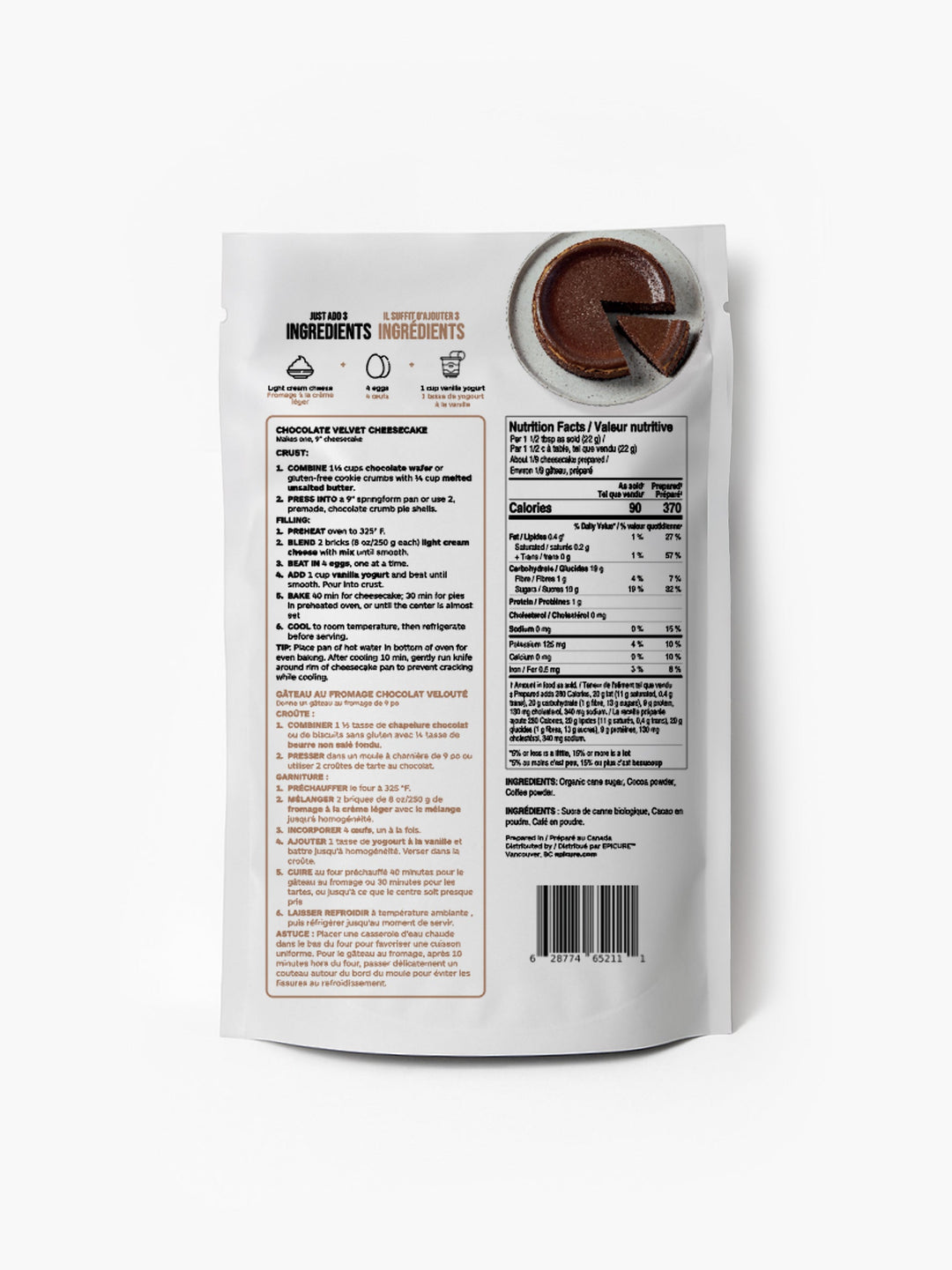 Gâteau au fromage Chocolat velouté